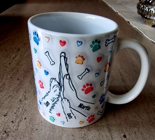 Customer photo review of Bester Hunde Papa 3D Optik - Personalisierte Tasse