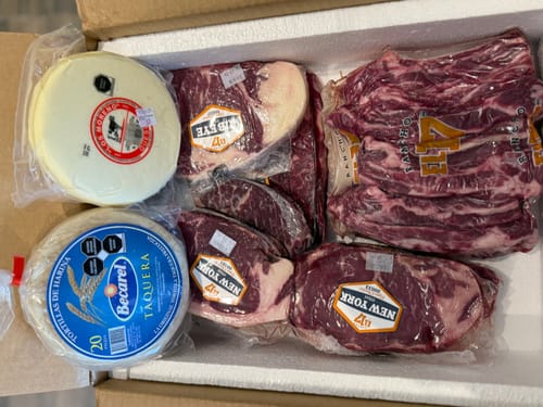 Reseña con foto de un cliente sobre Kit Carne Asada