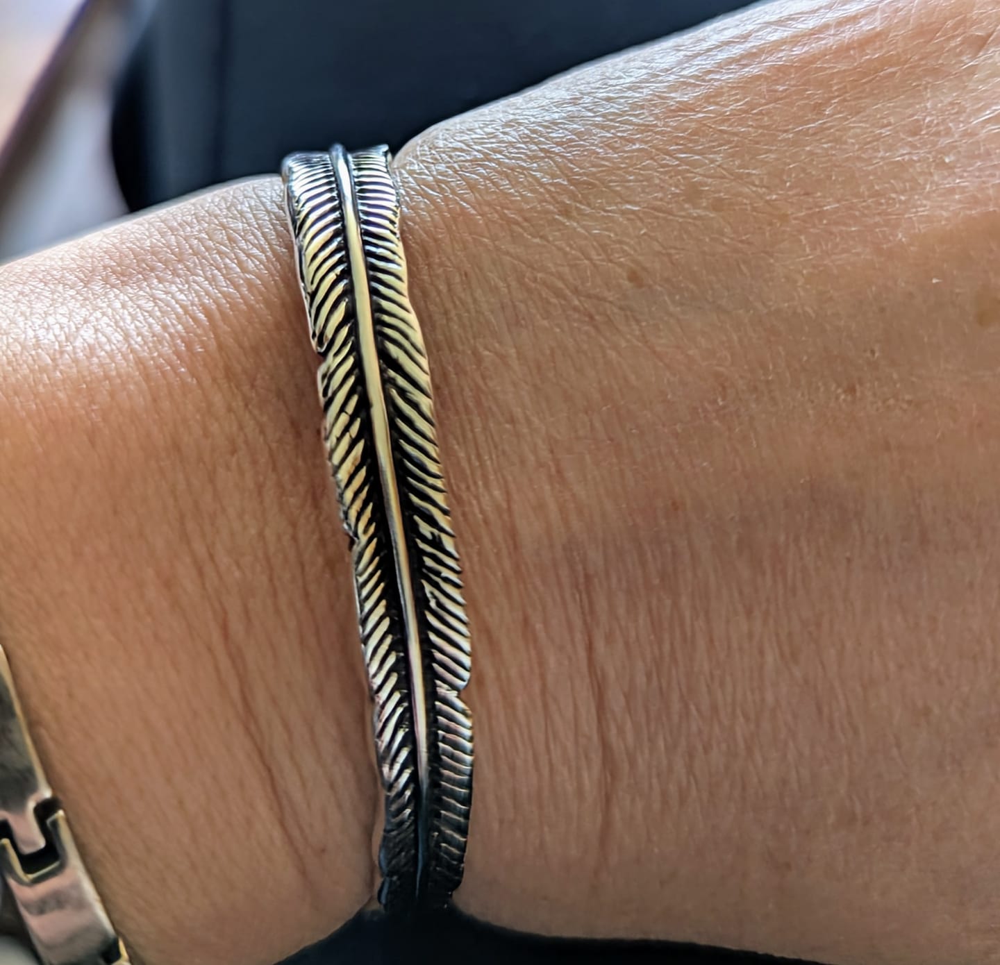 Customer photo review of Raven Feather Cuff