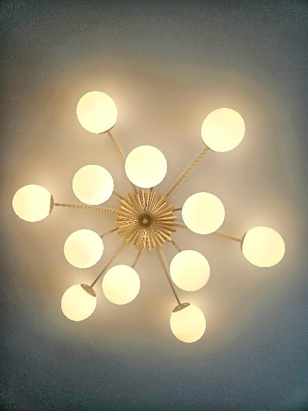 Customer photo review of Blossom 12-Light Opal Glass Bubble Semi Flush Chandelier