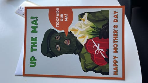 Customer photo review of Up The Ma Mother's Day Card | Derry Nice Things