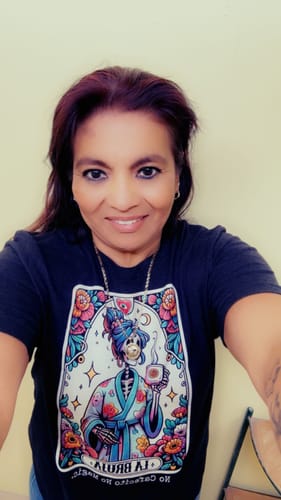 Customer photo review of Premium Bella Canvas No Cafecito No Magic Bruja T-shirt
