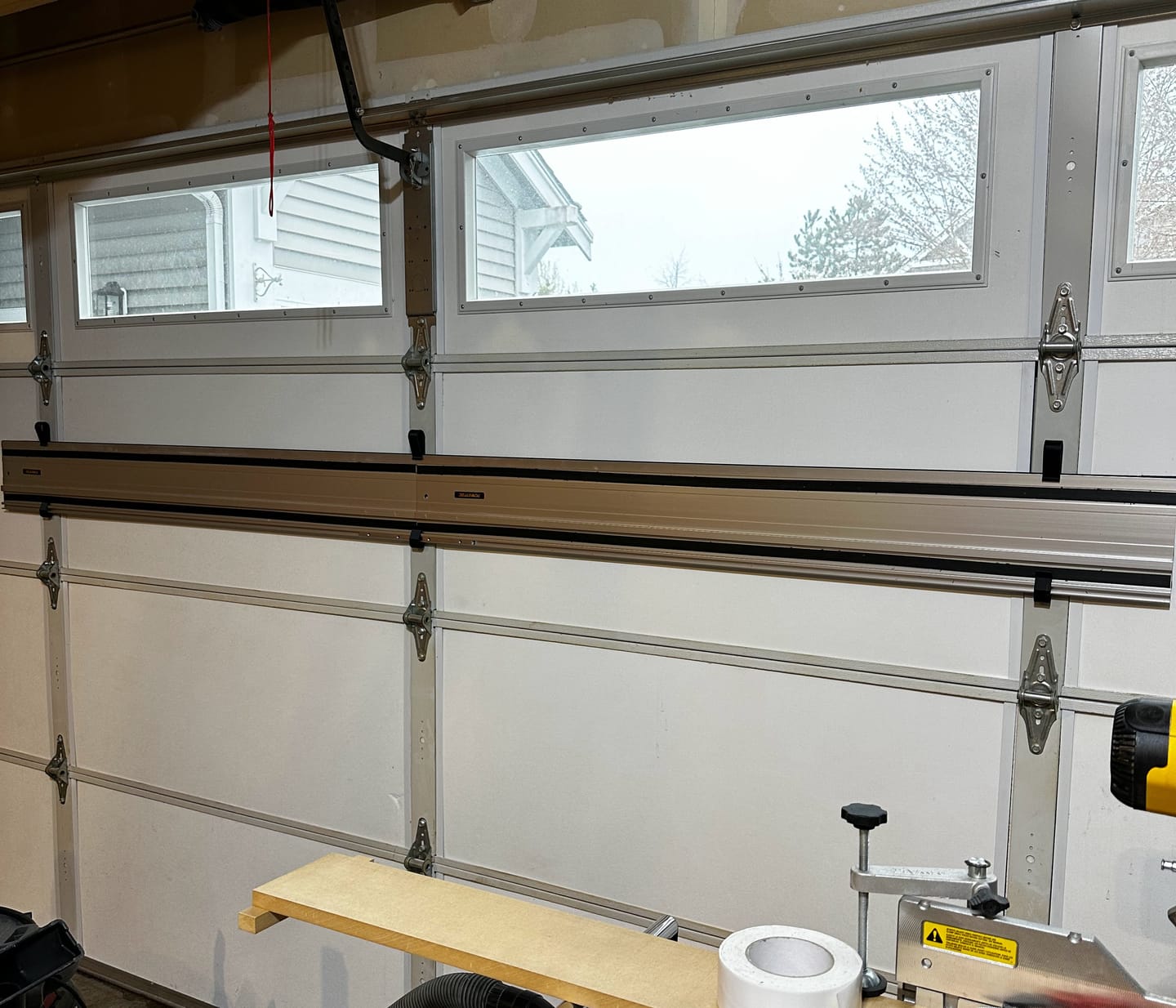 Customer photo review of Garage Door/Wall Mount Brackets for Track Saw Guide Rails