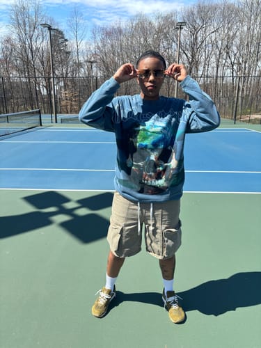 Customer photo review of Godspeed Sklobe L/S Tee Washed Blue