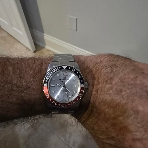 Customer photo review of Oceaneva Men's GMT Deep Marine Explorer 1250M Pro Diver Watch Red Black Silver Dial