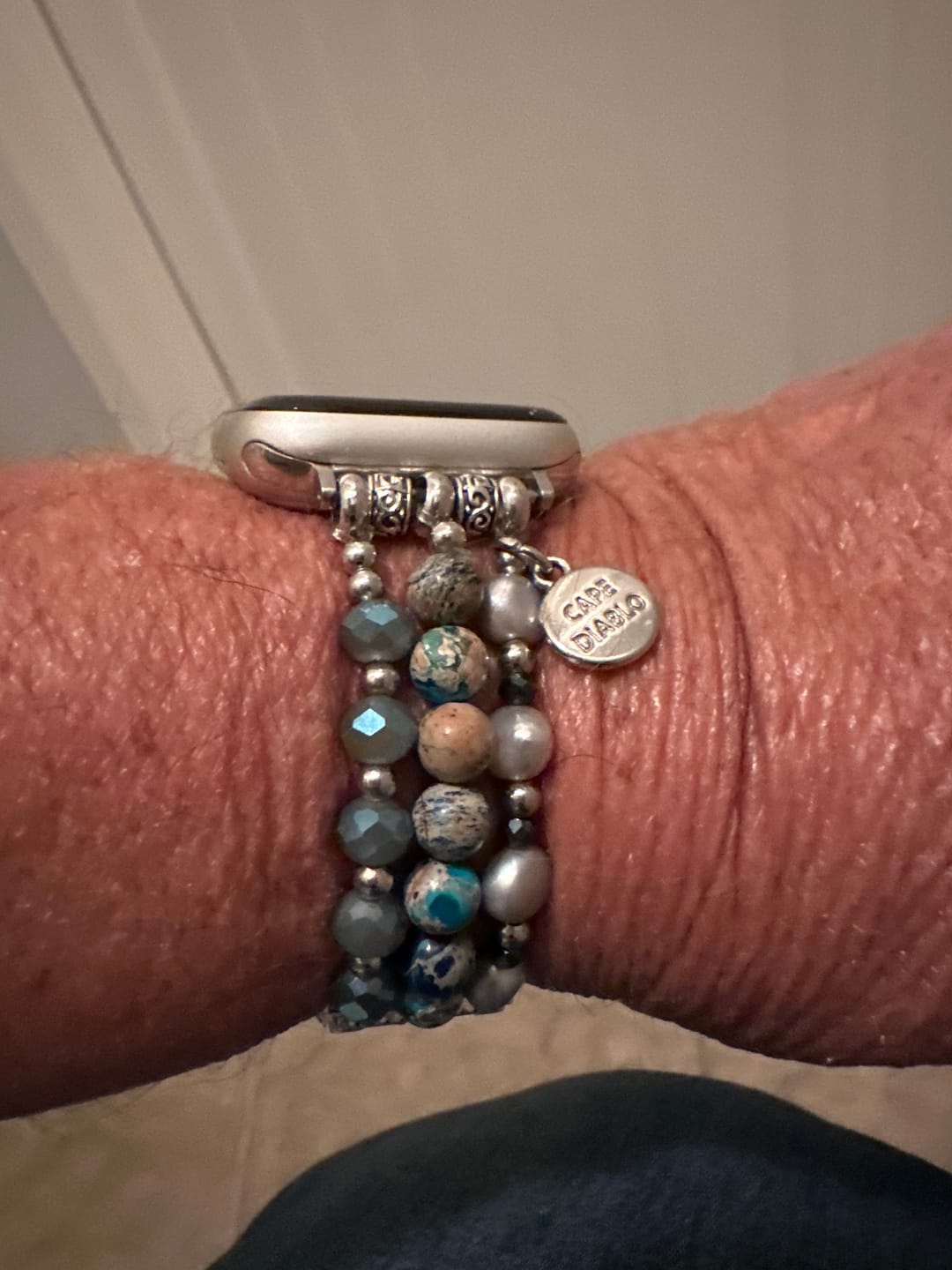 Customer photo review of Artisanal Jasper Nomadic Stretch Apple Watch Strap
