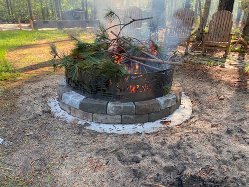 Customer photo review of Personalized Deer Scene Fire Pit Ring