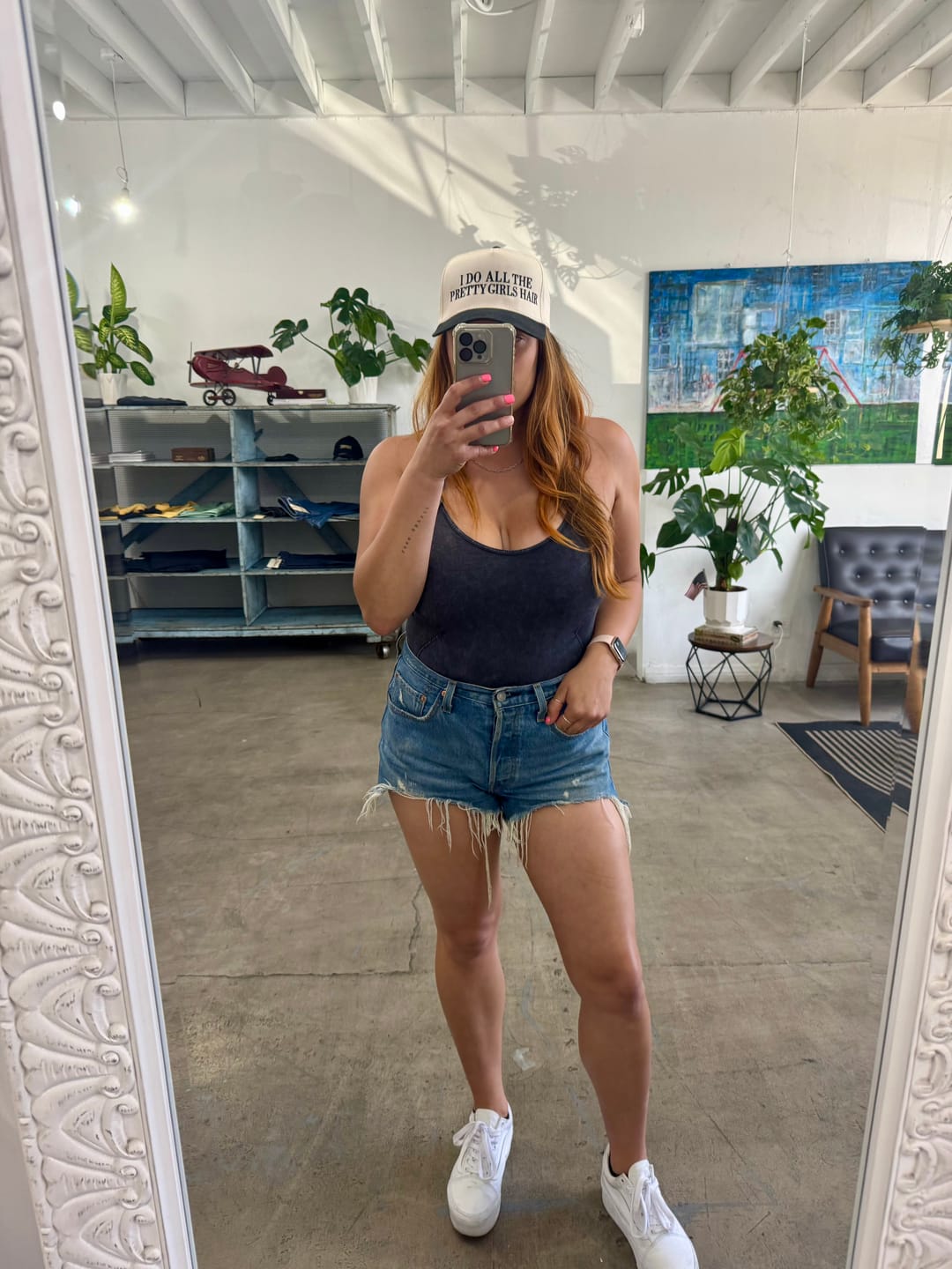 Customer photo review of I do all the pretty girls hair - Trucker Hat