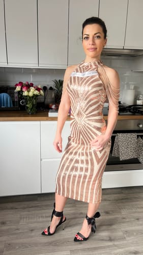 Customer photo review of Nazz Collection Rose Gold Alora Party Dress