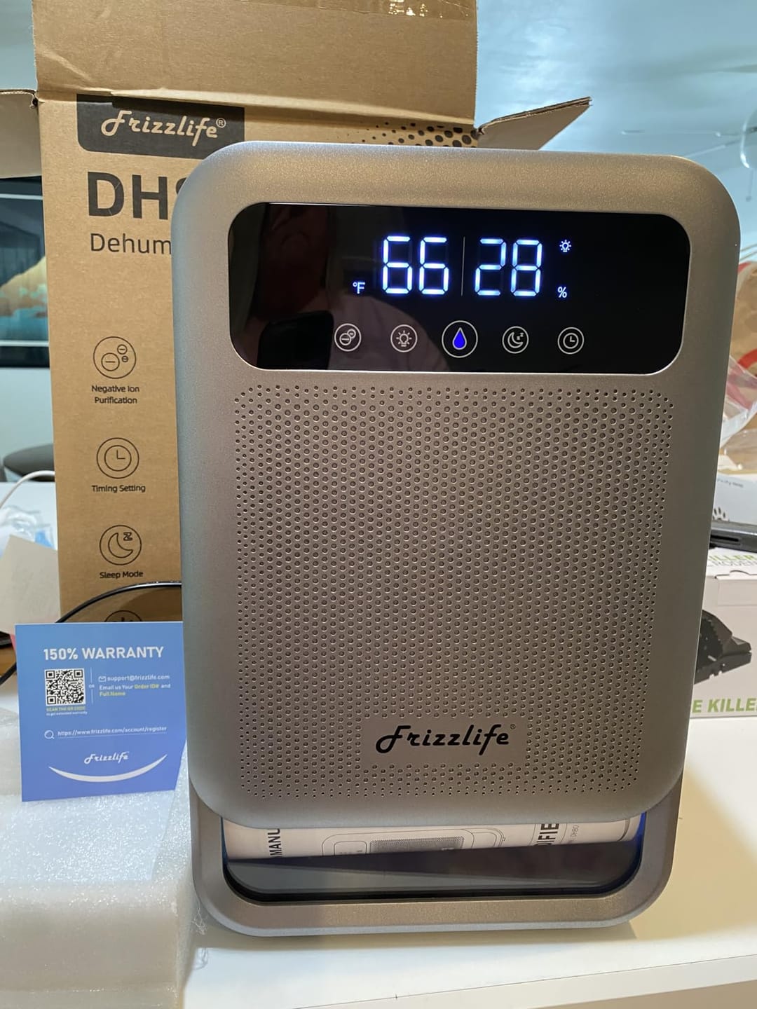 Customer photo review of Frizzlife Dehumidifier With Air Purifier, 135oz Water Tank,DH80