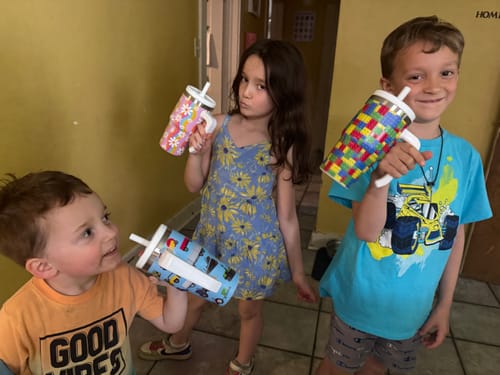 Customer photo review of Farm Vehicles Spill Proof Kids CREWCUP 20oz