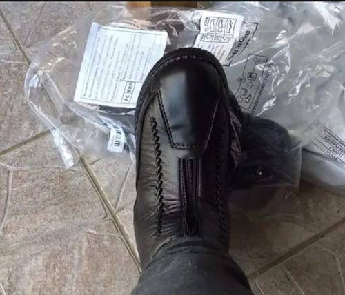 Customer photo review of ABBY™ LEATHER NON-SLIP ANKLE SNOW BOOTS