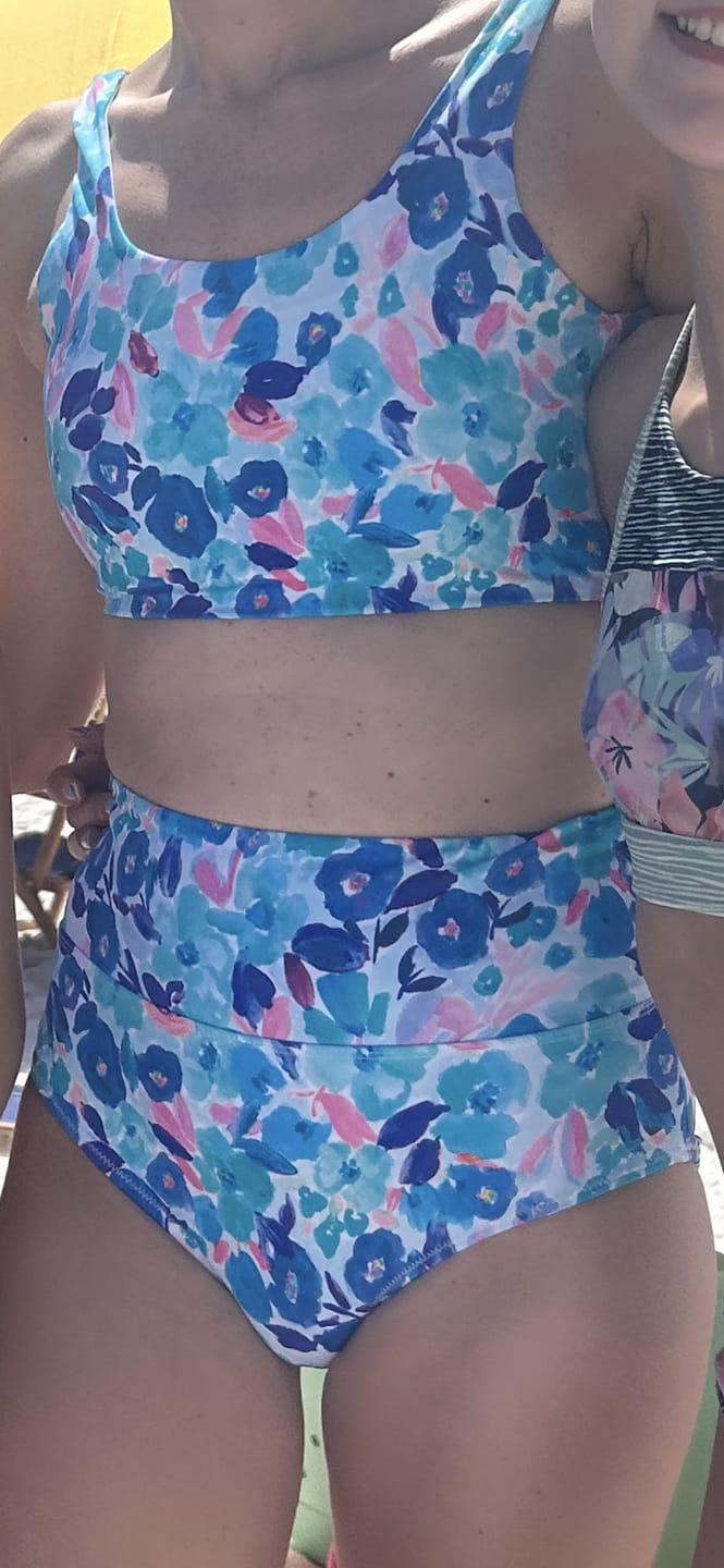 Customer photo review of Coastal Bikini Top - Blue Watercolor Floral