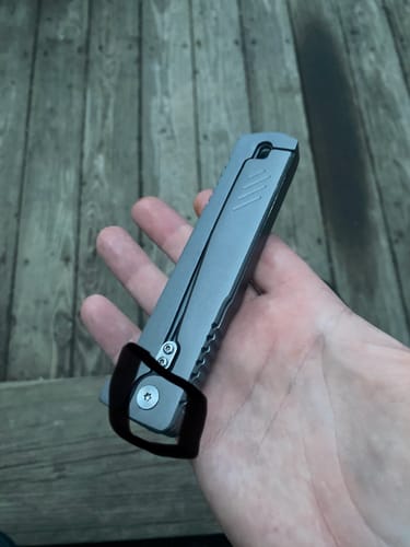 Customer photo review of Gun Metal Gravity Knife