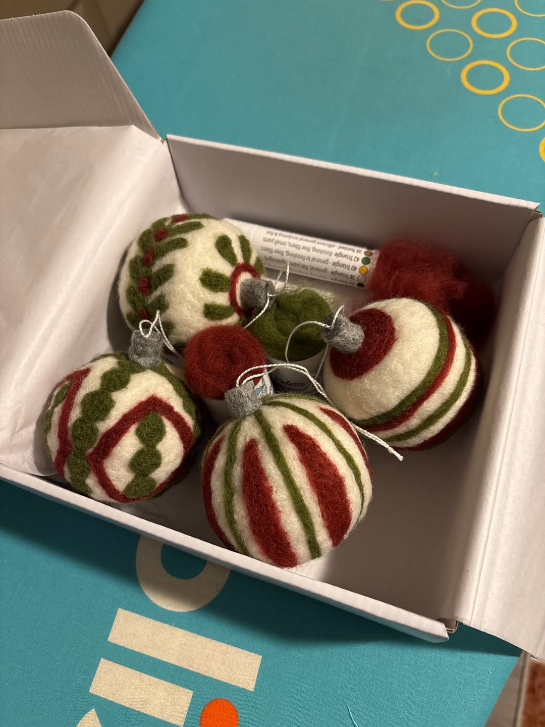 Customer photo review of Christmas Ornaments Needle Felting Kit