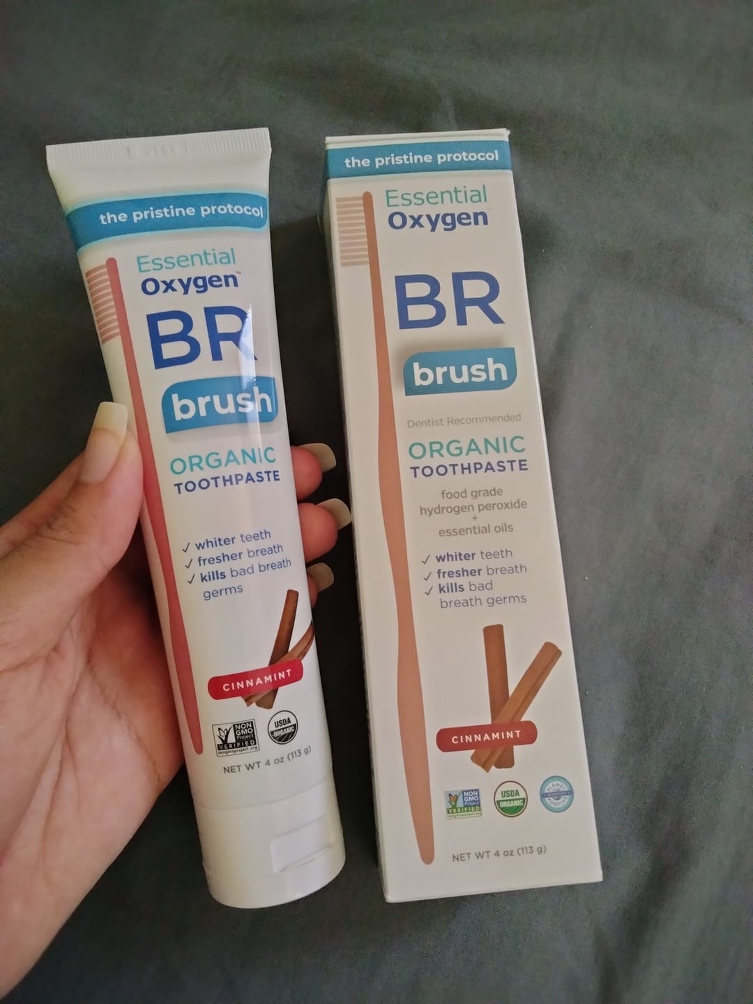 Customer photo review of Organic Low Abrasion Toothpaste | Cinnamint