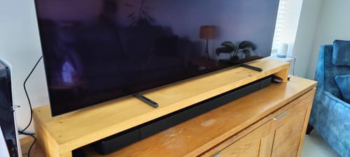 Customer photo review of Rustic Monitor Stand | Wooden Sides
