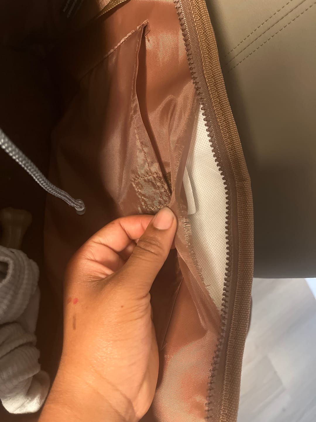 Customer photo review of Chocolate Brown Pet Tote Bag