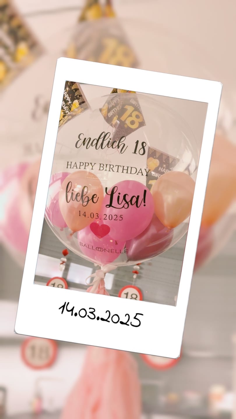 Customer photo review of 18. Geburtstag Designer Ballon