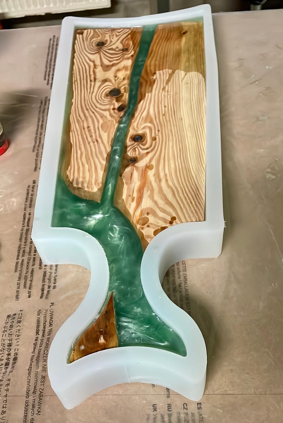 Customer photo review of 24x8.5x1.5"  Large Fishtail Charcuterie Board Silicone Mold - Serving Board Mold