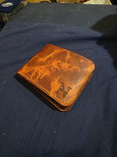 Customer photo review of Big Bend Bifold Wallet - Chestnut Brown