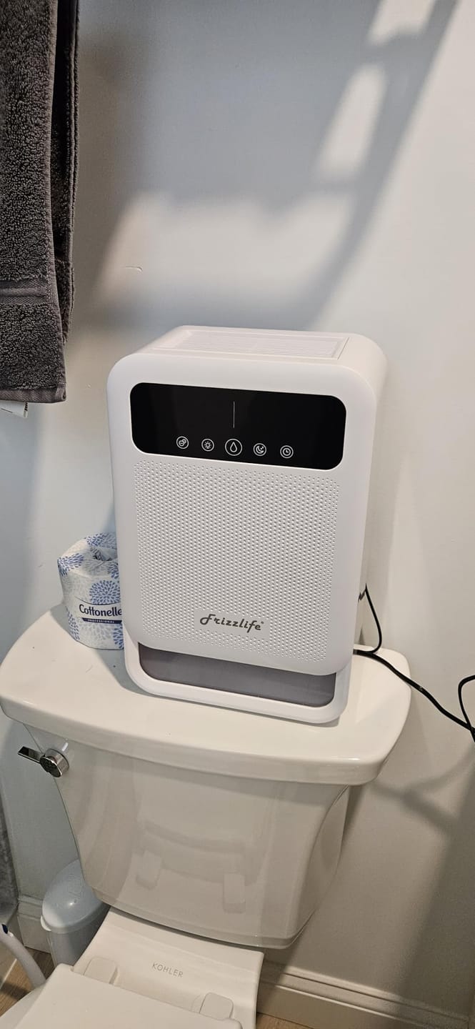 Customer photo review of Frizzlife Dehumidifier With Air Purifier, 135oz Water Tank,DH80