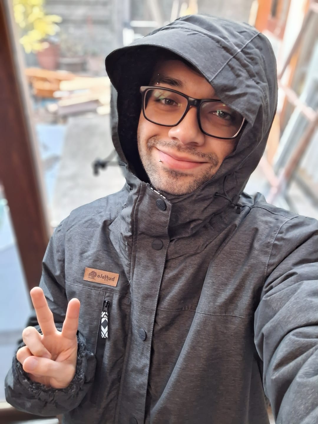 Customer photo review of Parka Impermeable Reversible Camaleon Hombre