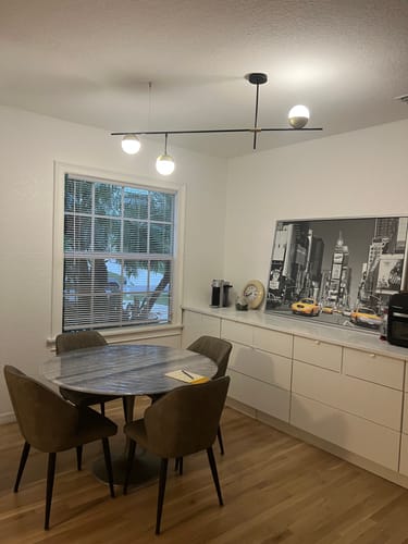 Customer photo review of Modern 3-light Linear Island Lighting