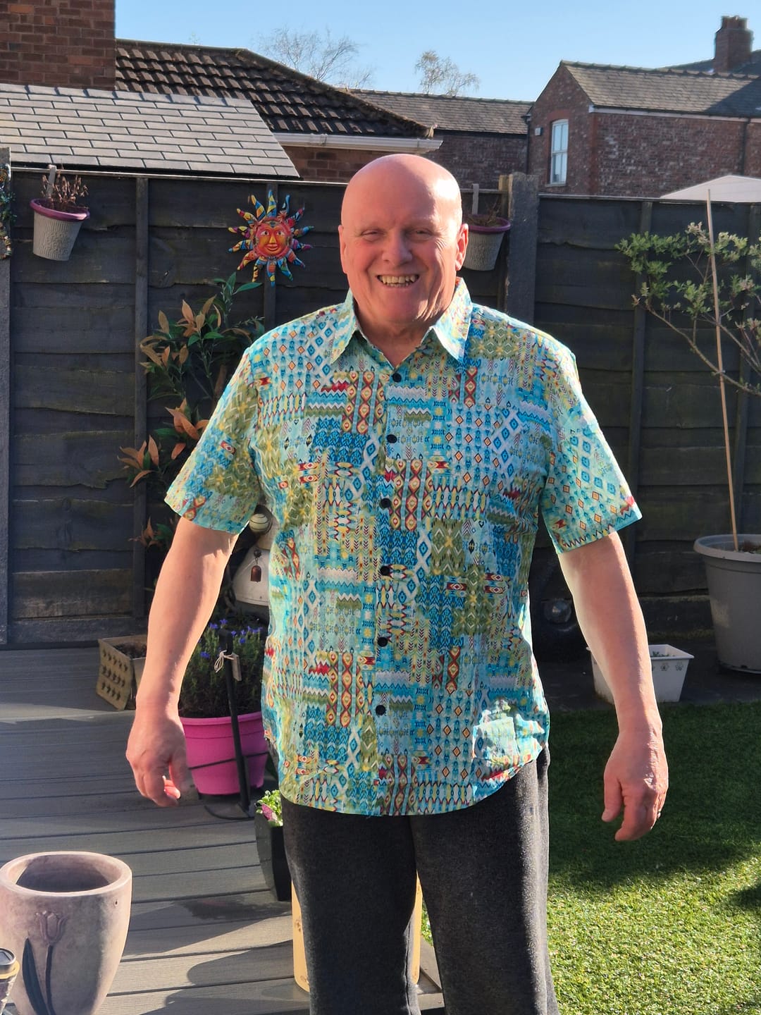 Customer photo review of Men's Boho Short Sleeve Hawaiian Shirt