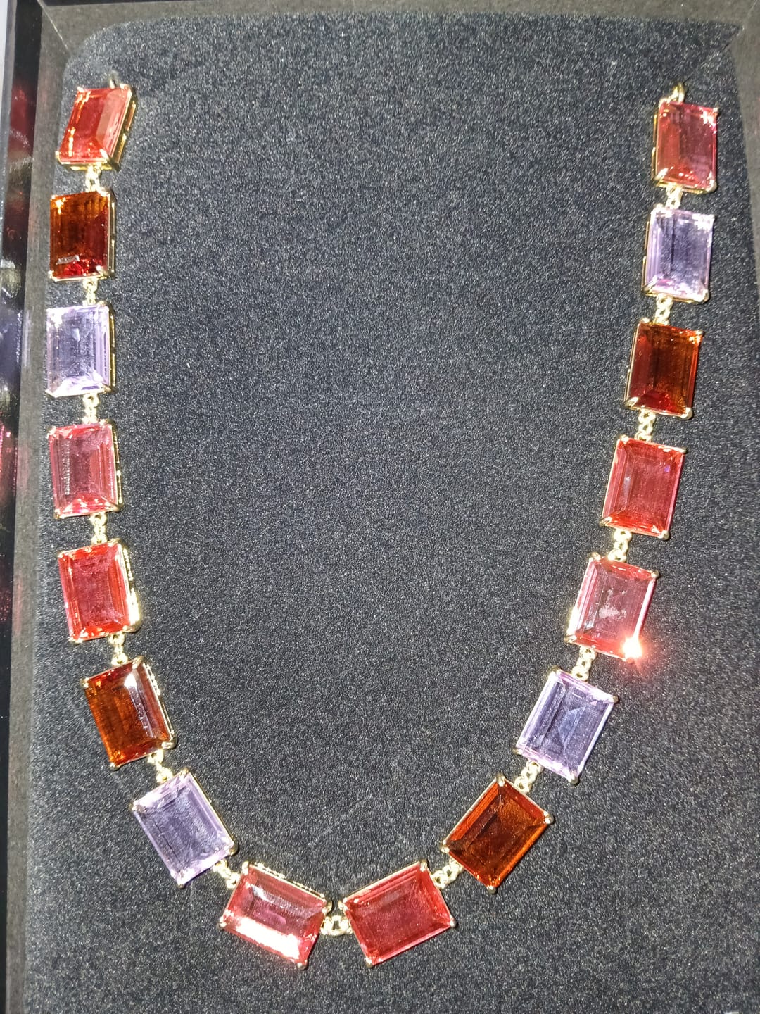 Customer photo review of Heidi Daus®"Devil Wears Heidi" Crystal Petite Square Necklace