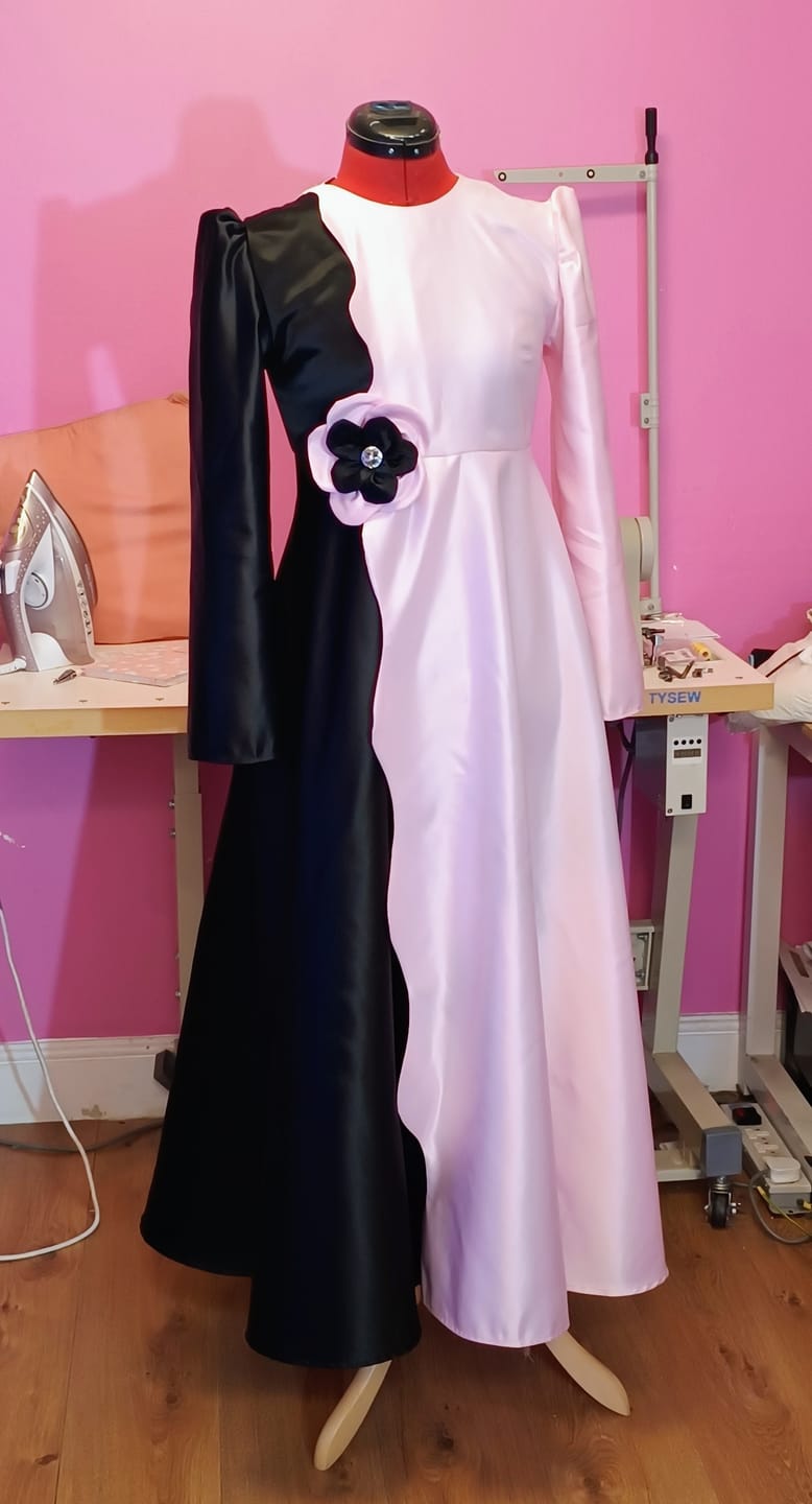 Customer photo review of Plain Duchess Satin Fabric