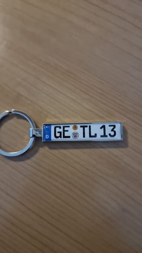Customer photo review of Kennzeichen Schlüsselanhänger Mini Nummernschild Metall