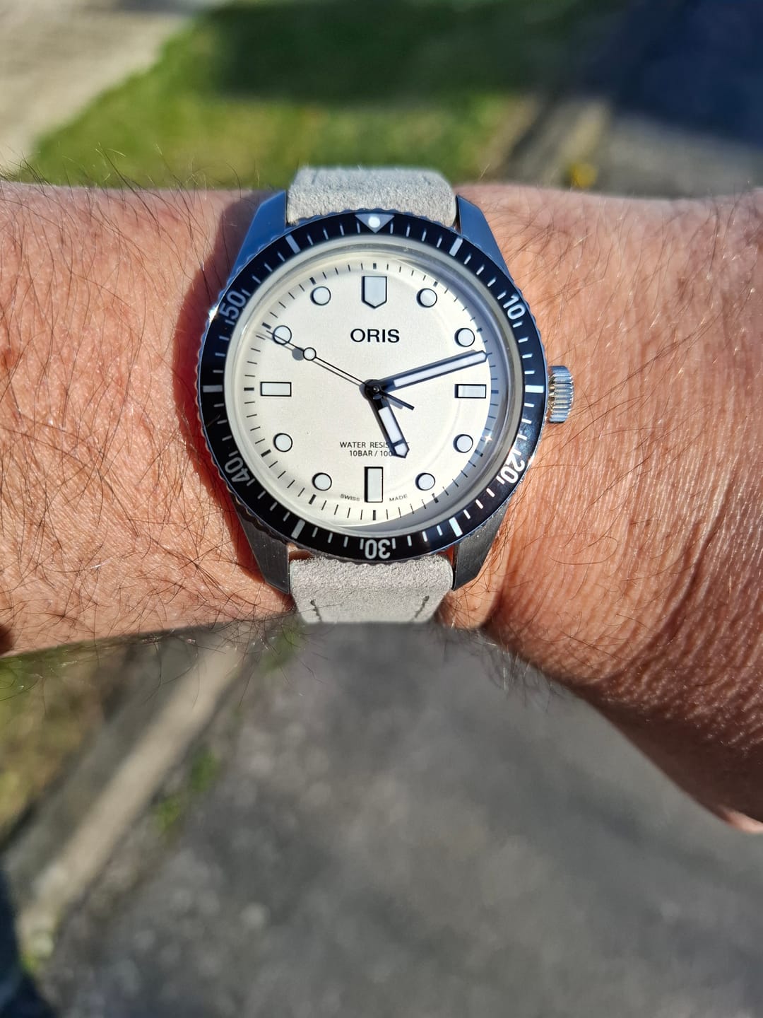 Customer photo review of Suede Watch Strap Premium Hand-made