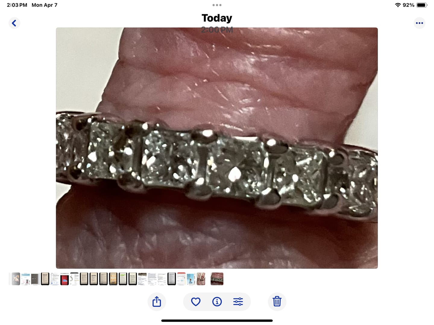 Customer photo review of 5.25 Carats Princess Natural Earth Mined Diamonds Eternity Band White Gold 18K