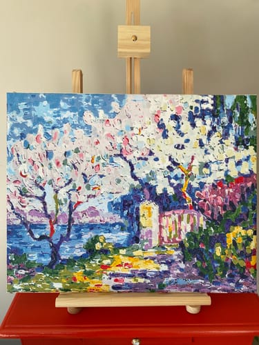 Customer photo review of Flowering Trees - Paint by Numbers