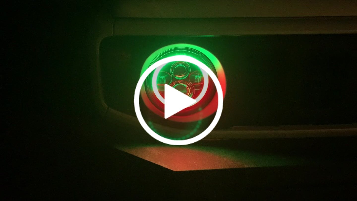 Customer video review of 7" 'Halo' LED Colour Chasing Headlights