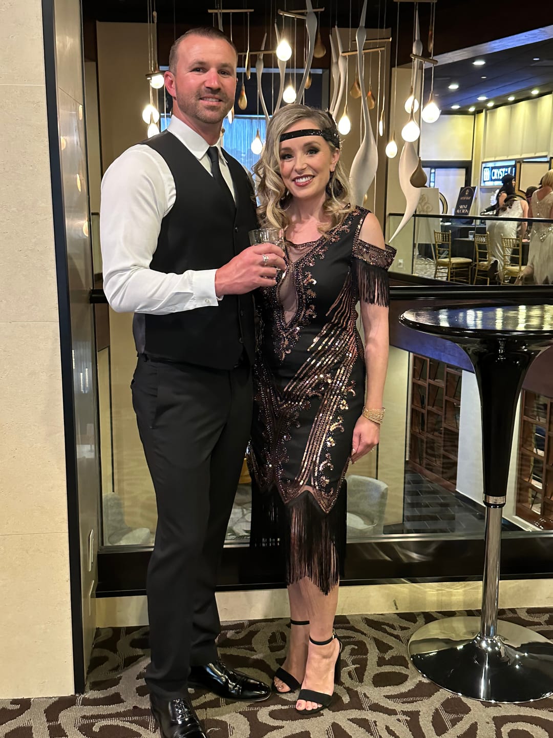 Customer photo review of Isla 1920s Gatsby Dress - Black & Bronze
