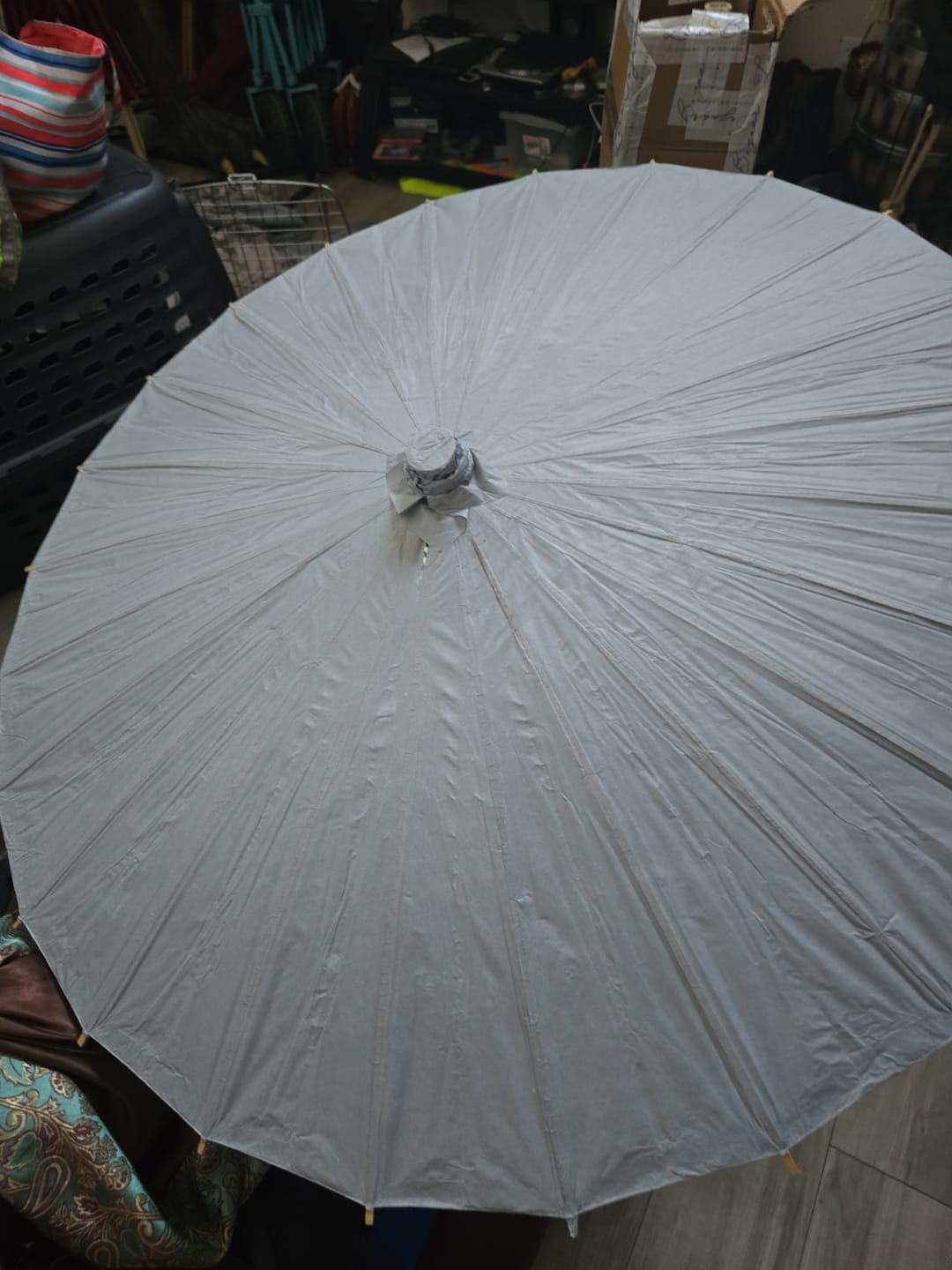 Customer photo review of A Formal Affair Variety Set of 3 Paper Parasols for Weddings, Anniversaries and Décor