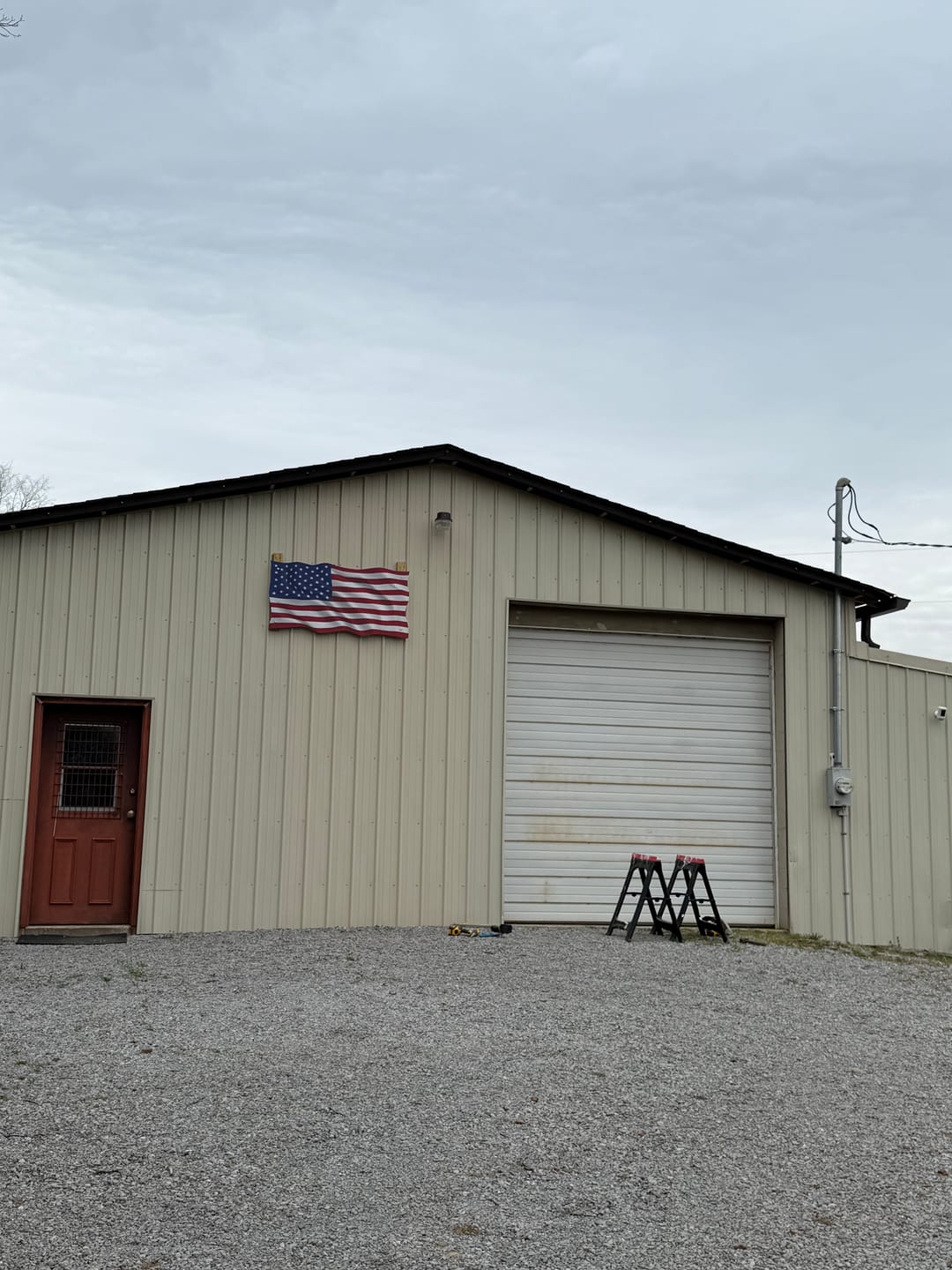Customer photo review of Large Metal American Flag Waving
