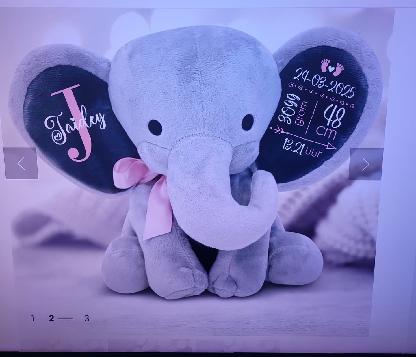Customer photo review of Knuffelolifant - Baby-Knuffel