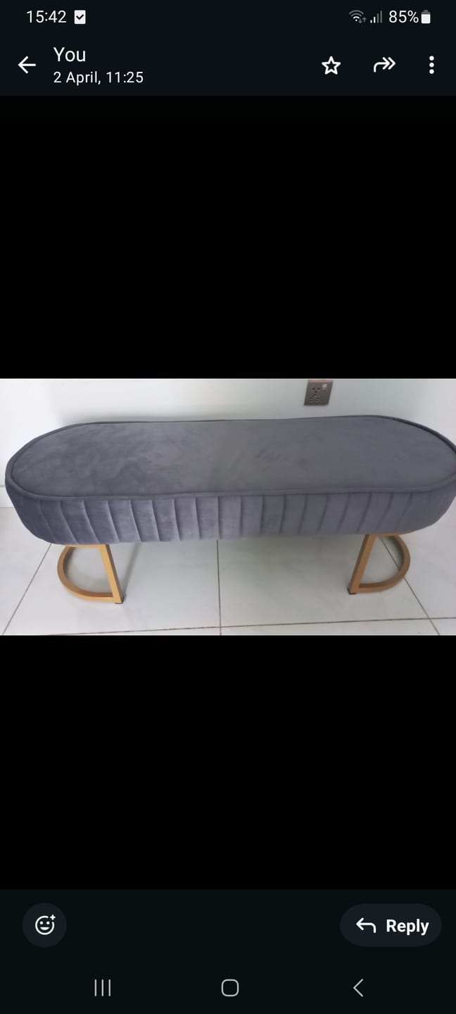 Customer photo review of 3 Seater Luxury Wooden Stool With Steel Stand -475