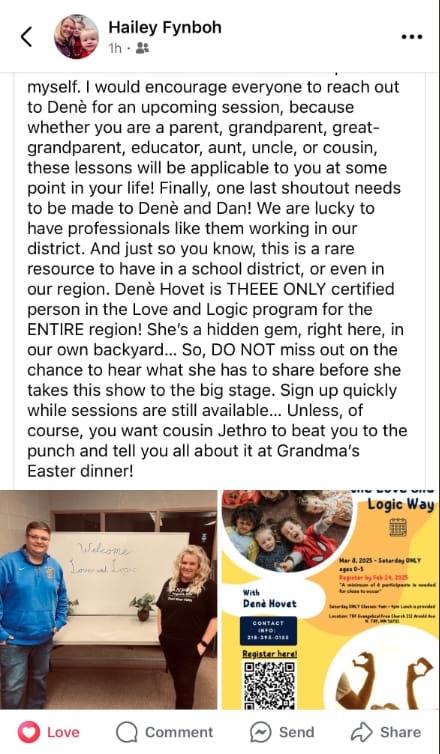 Customer photo review of Parenting the Love and Logic Way - Workbook
