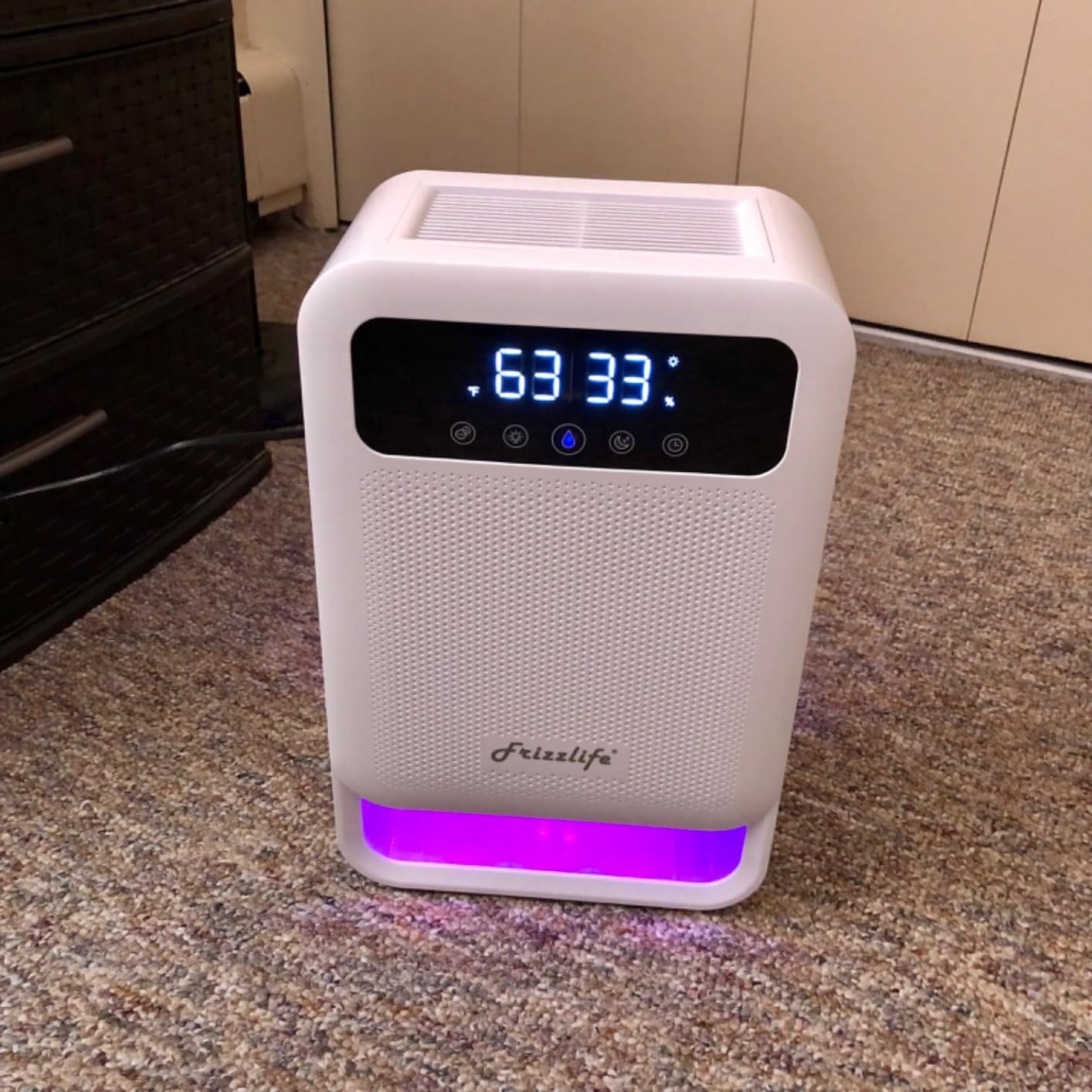 Customer photo review of Frizzlife Dehumidifier With Air Purifier, 135oz Water Tank,DH80