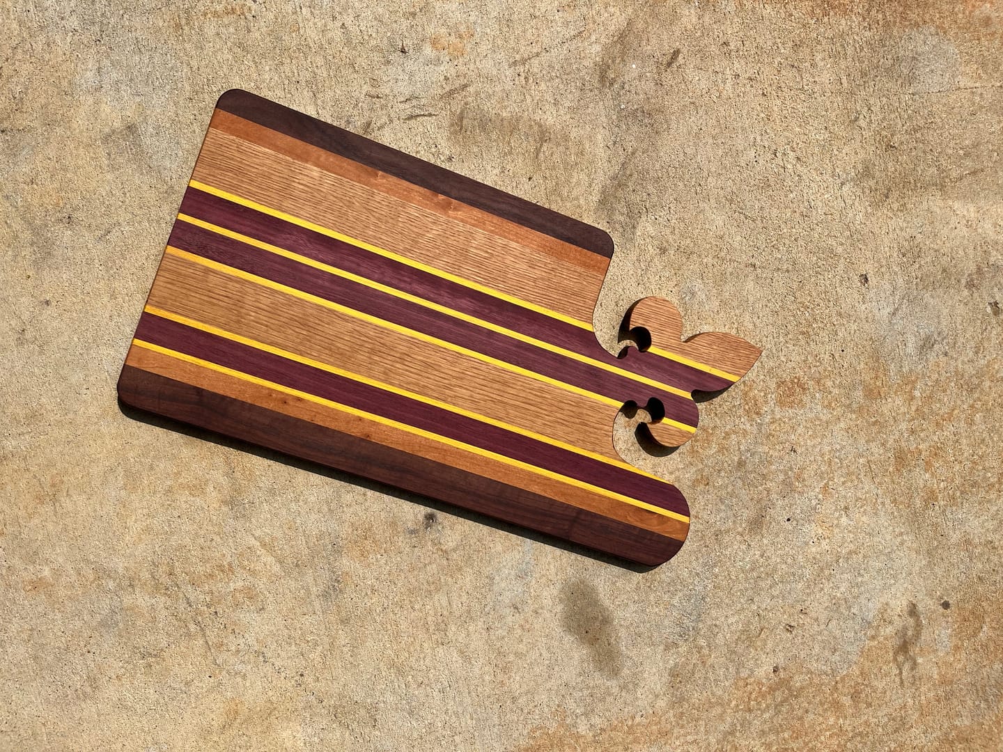 Customer photo review of Fleur-De-Lis Handle Acrylic Router Template