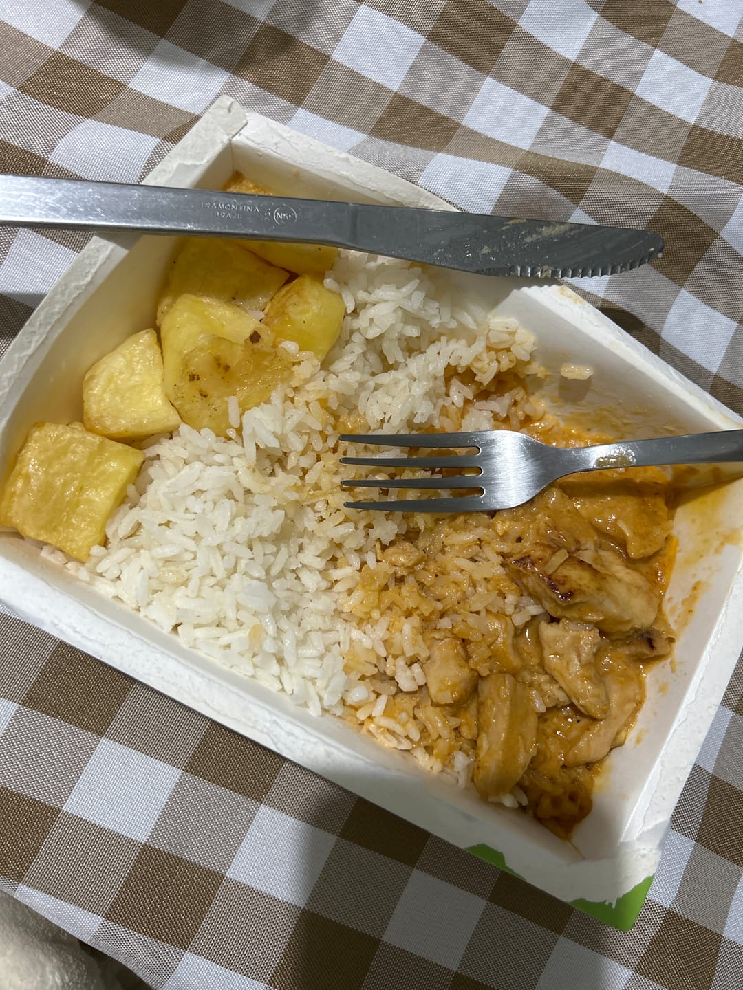 Customer photo review of Strogonoff de Frango, Arroz Branco e Batata Sauté