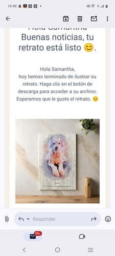 Customer photo review of Foto de tu mascota en estilo acuarela | Regalo para cachorros, perros y gatos