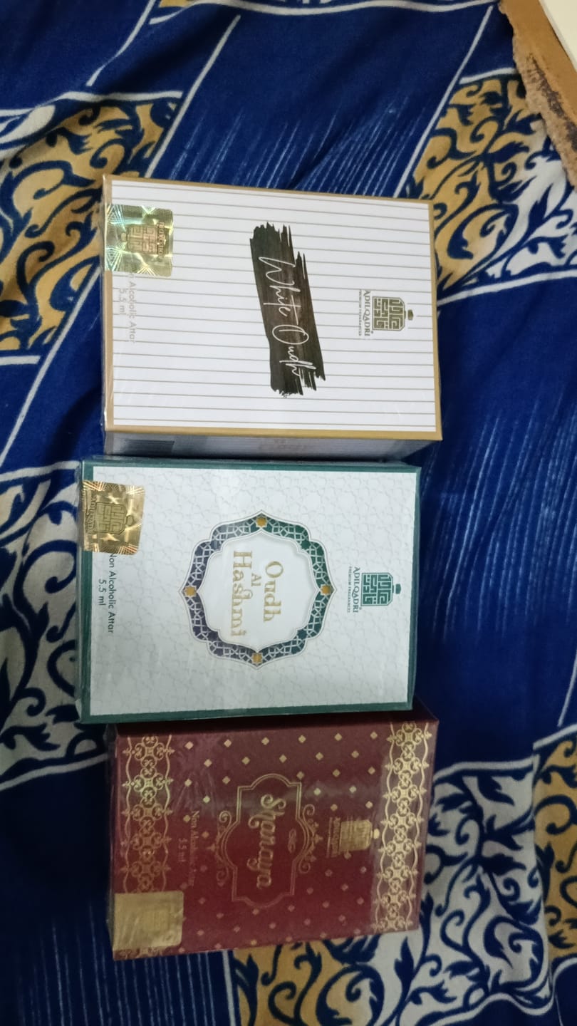 Customer photo review of 3 Pcs Attar Set Shanaya, White Oudh And Oudh Al Hashmi 5.5 Ml Each