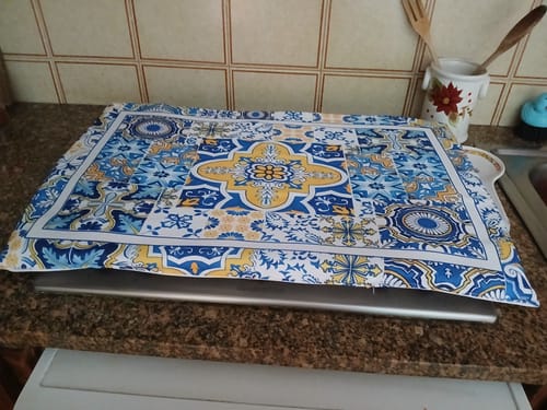 Customer photo review of Coprifornello Geometrico Coprifuochi Cucina in Stampa Digitale Vietri 02 Blu