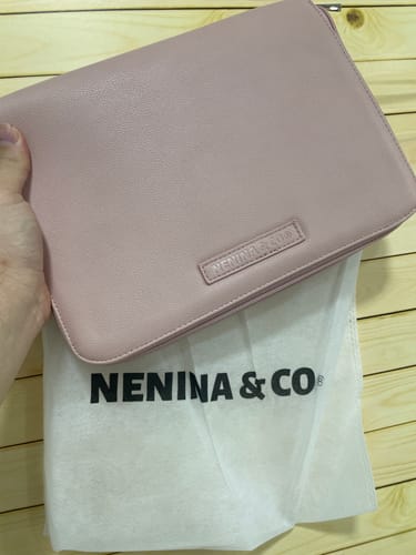 Customer photo review of Portadocumentos Bebé Eco piel MIREM By Nenina & Co Rosa Pálido