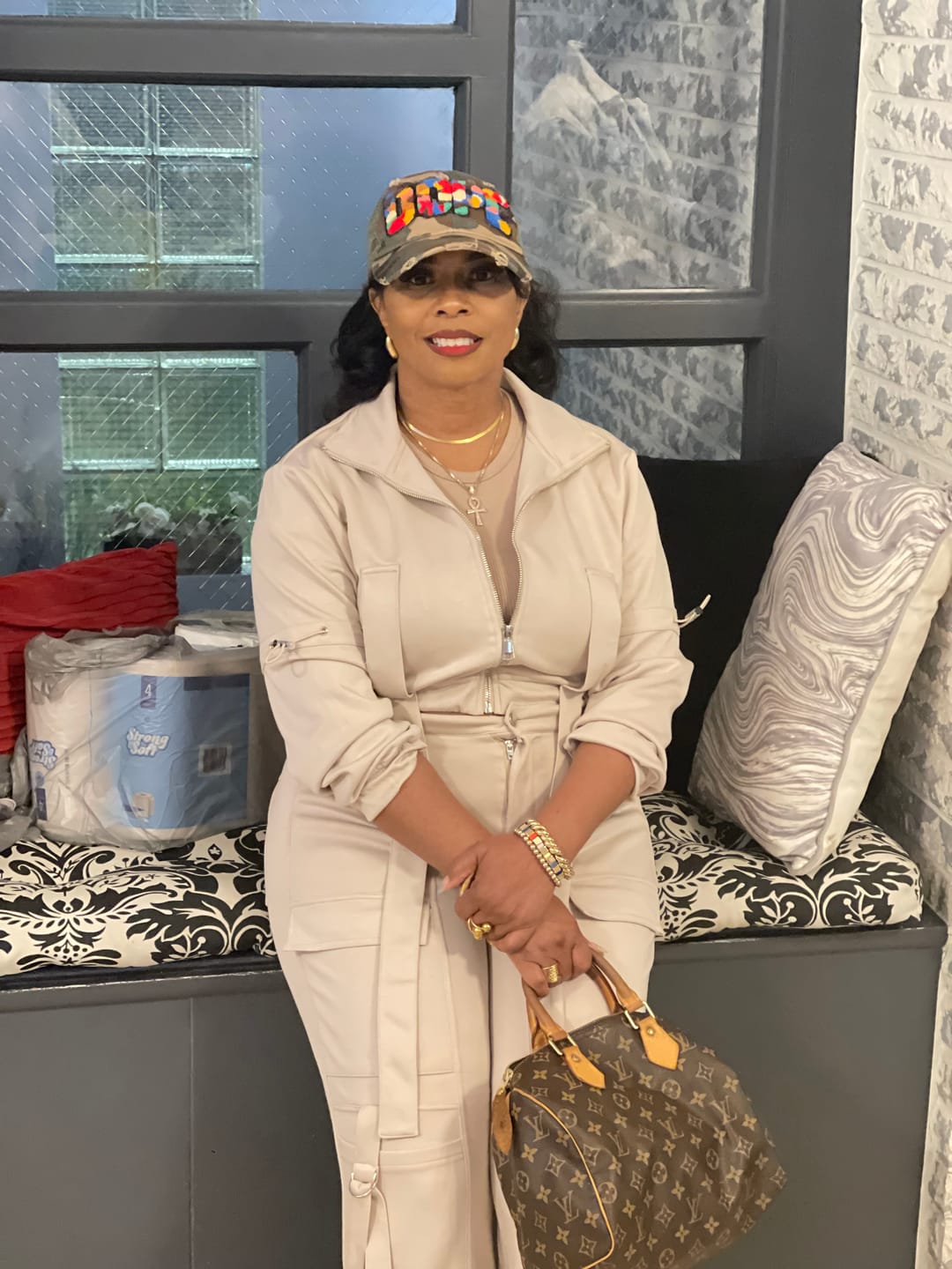 Customer photo review of Chenille Dope Camo Patched Hat